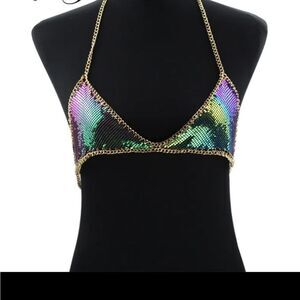 NWOT Chainmaile Bra - Oil Spill Colors